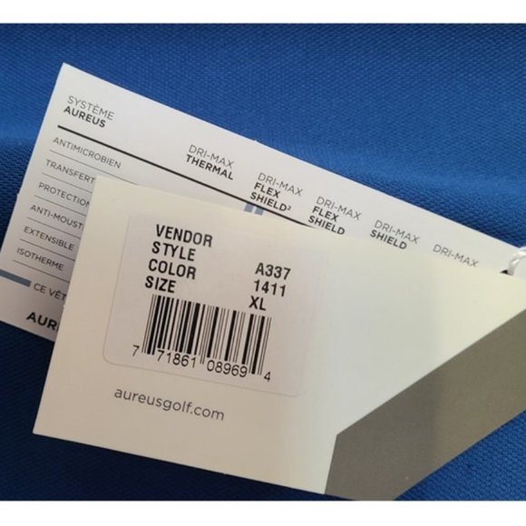 Aureus "Dri-Max Shield" Golf Polo Shirt Size: XL - Picture 5 of 6